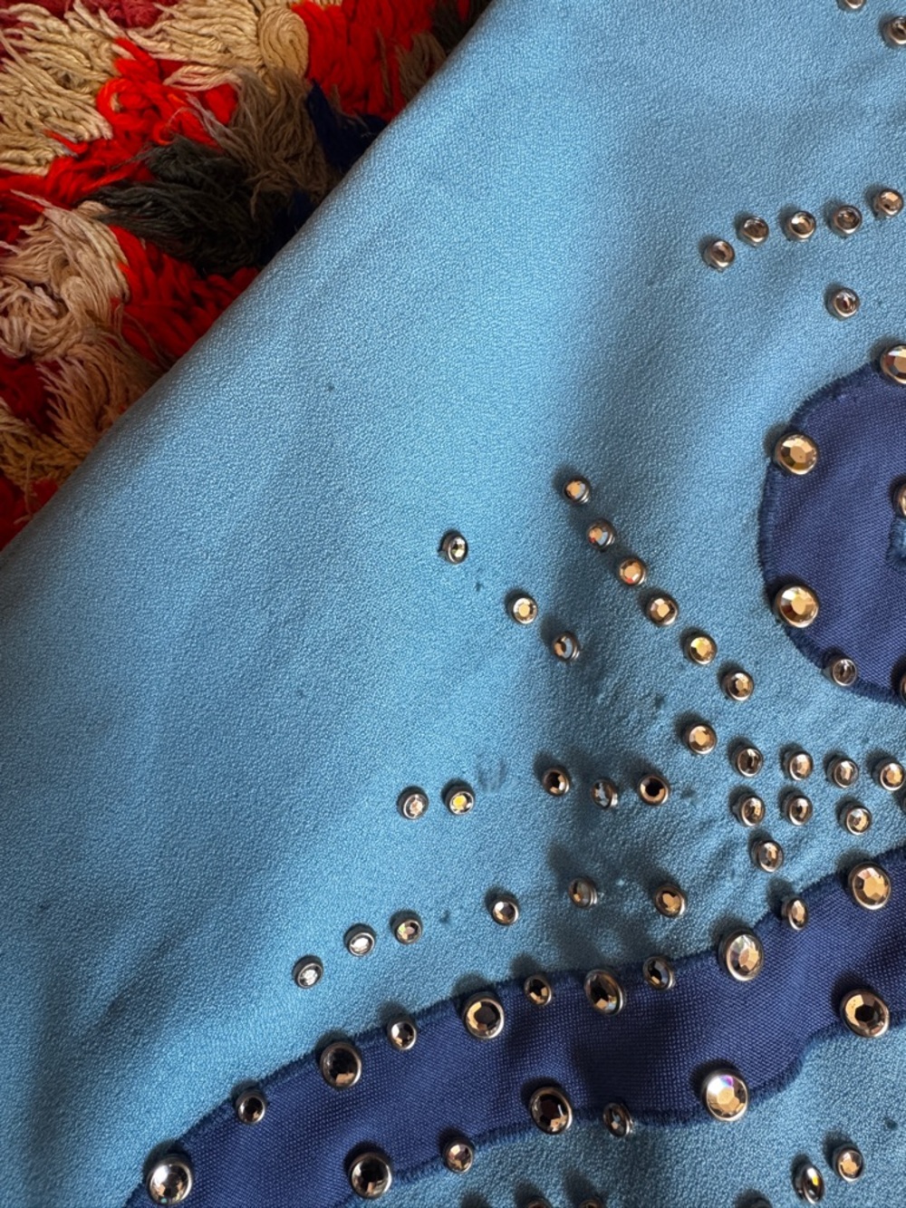 Vintage Silvia's Costume Baby Blue Rhinestone Western Suit Sz XS - Picture 6 of 16